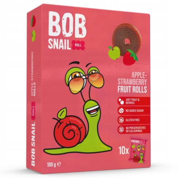 Przekąska "Jabłko - truskawka"  bez dodatku cukru Bob Snail,  100g