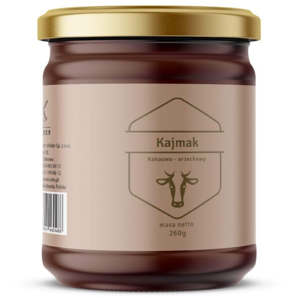 Kajmak mleczny o smaku kakaowo-orzechowym Polder, słoik 260g